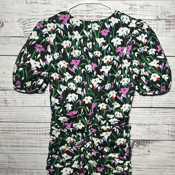 Veronica Beard Janis Floral Ruched Dress Size 4 - Picture 16 of 16